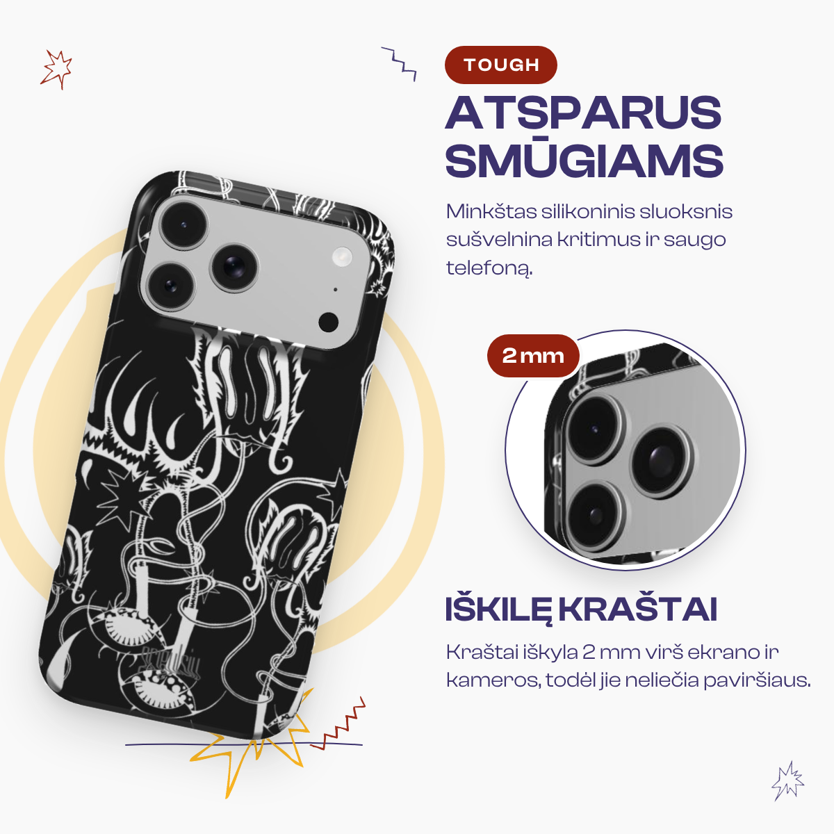 ELECTRIC SPIKES - Tough Phone Case