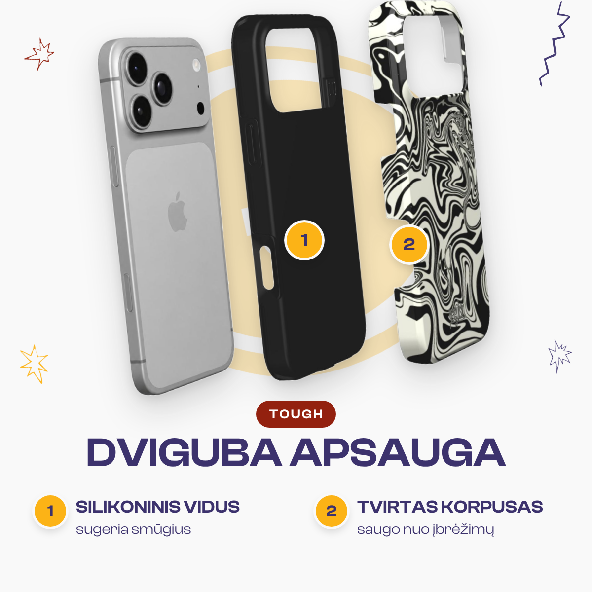 HYPNOSIS - Tough Phone Case black & white