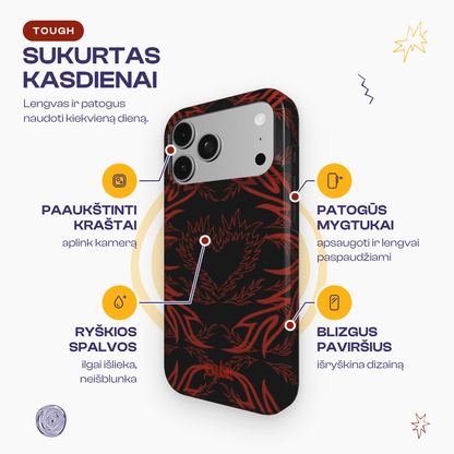 MORE - Tough Phone Case black & red