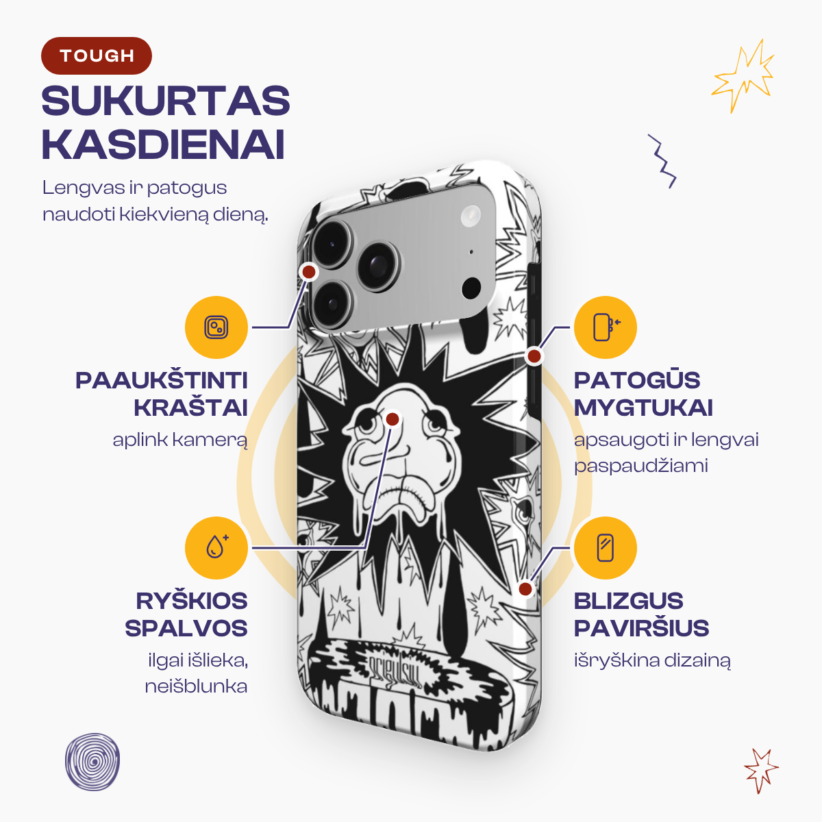 CROCODILE TEARS - Tough Phone Case black & white