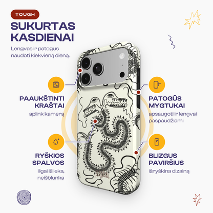 BUG FISH - Tough Phone Case black & white