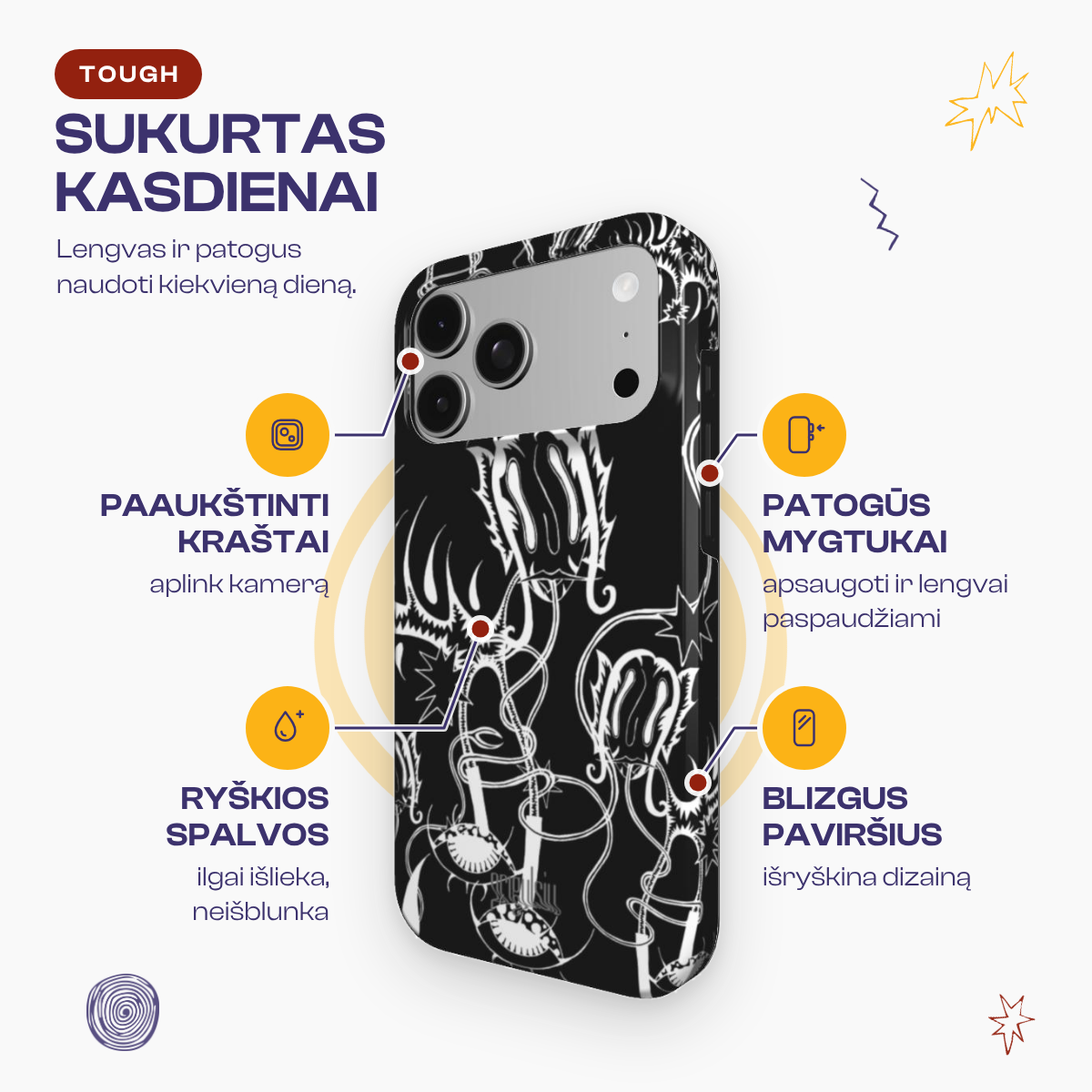 ELECTRIC SPIKES - Tough Phone Case