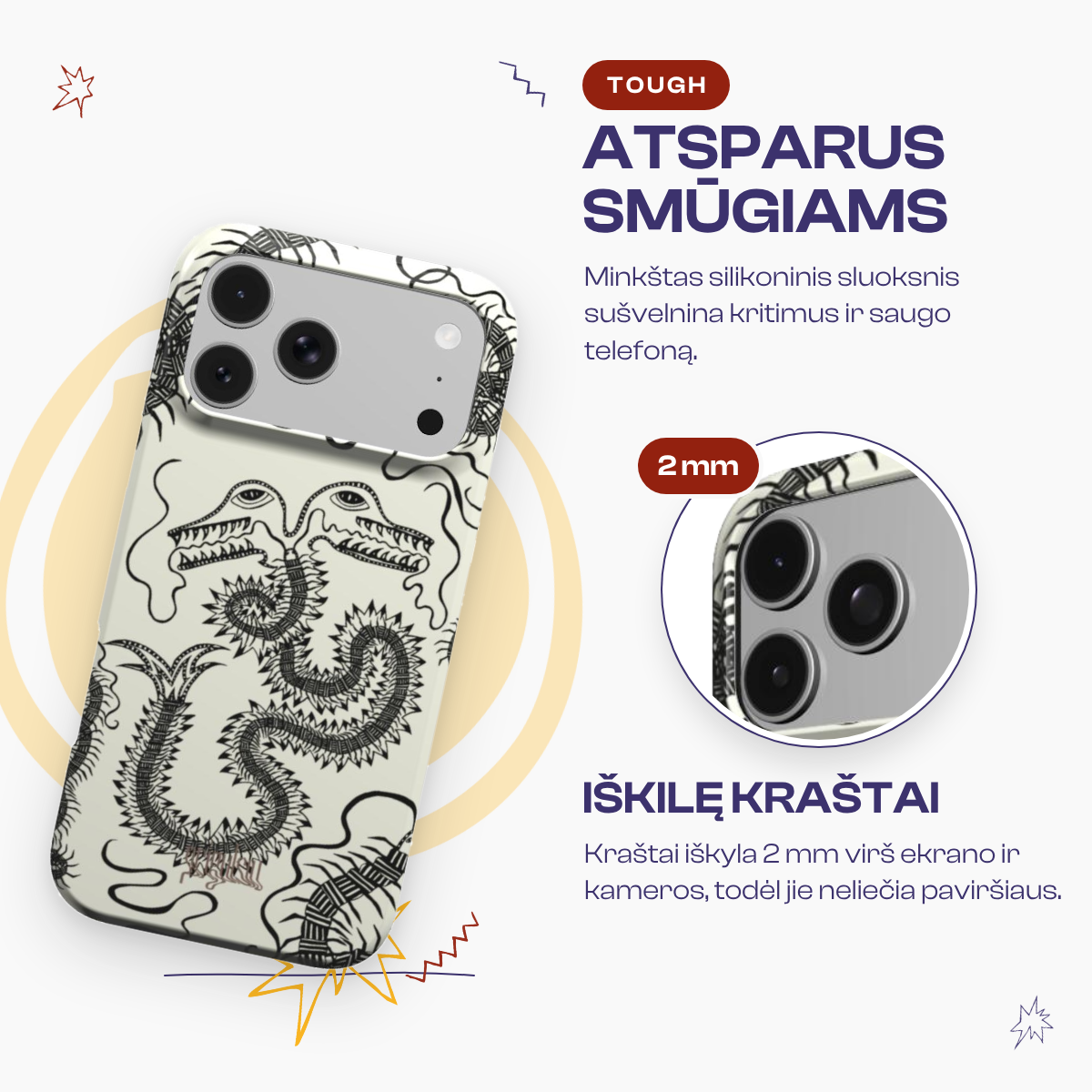 BUG FISH - Tough Phone Case black & white