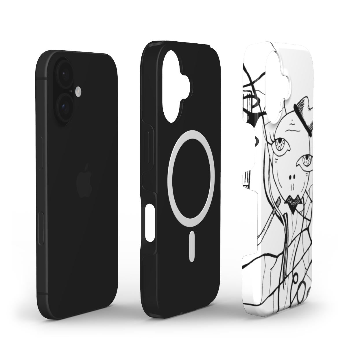 CIGS & CHICKS - MagSafe Tough Phone Case white & black