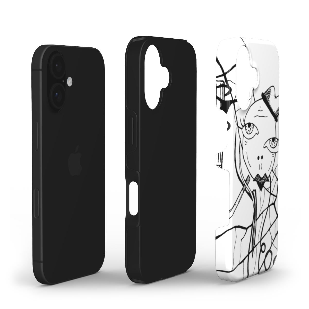 CIGS & CHICKS - Tough Phone Case white & black