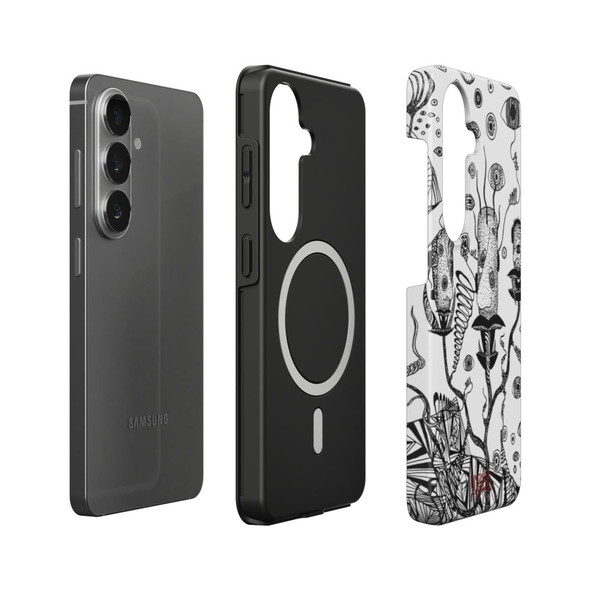 LOST HEADS - Magnetic Tough Phone Case black & white
