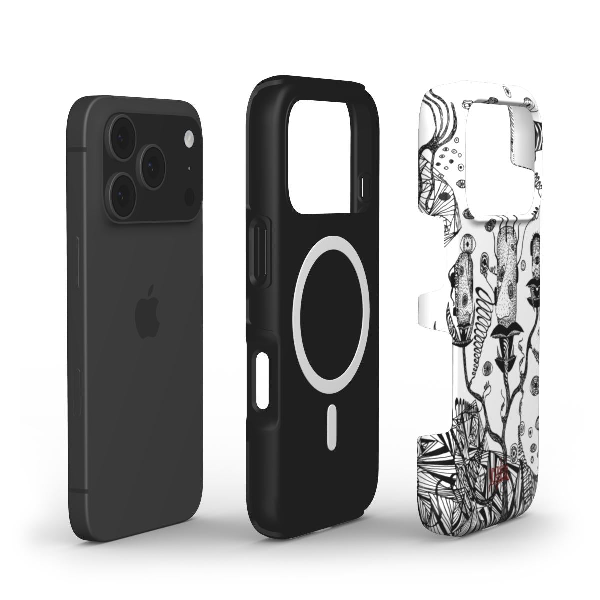 LOST HEADS - MagSafe Tough Phone Case black & white