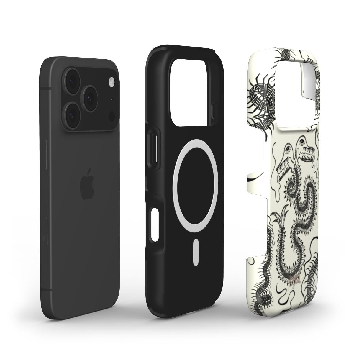 BUG FISH - MagSafe Tough Phone Case black & white