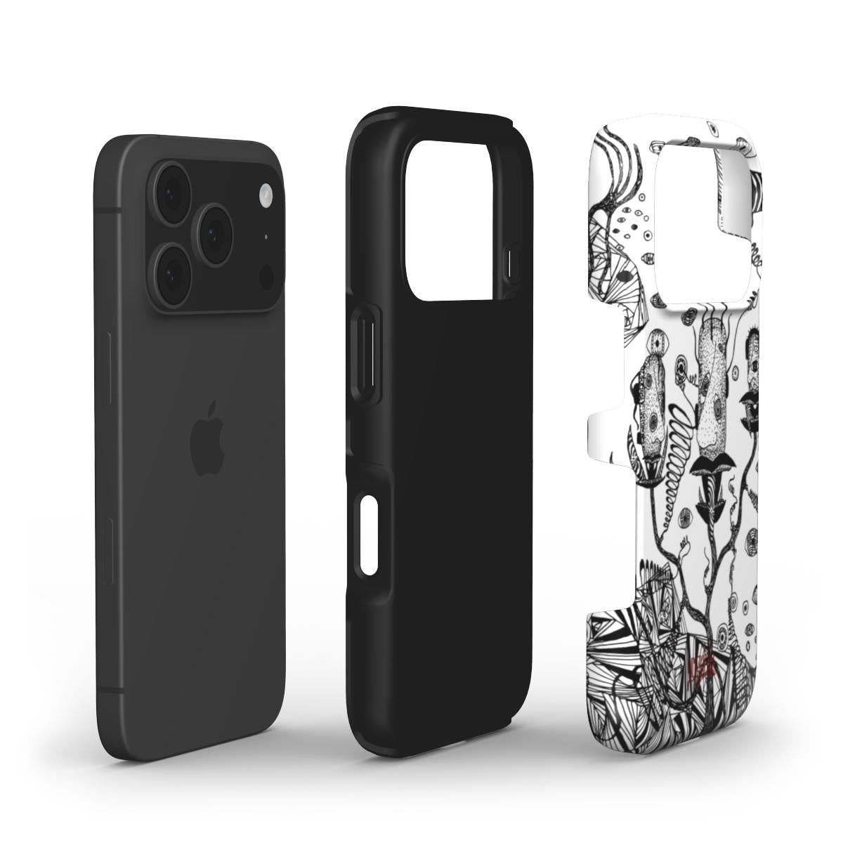 LOST HEADS - Tough Phone Case black & white
