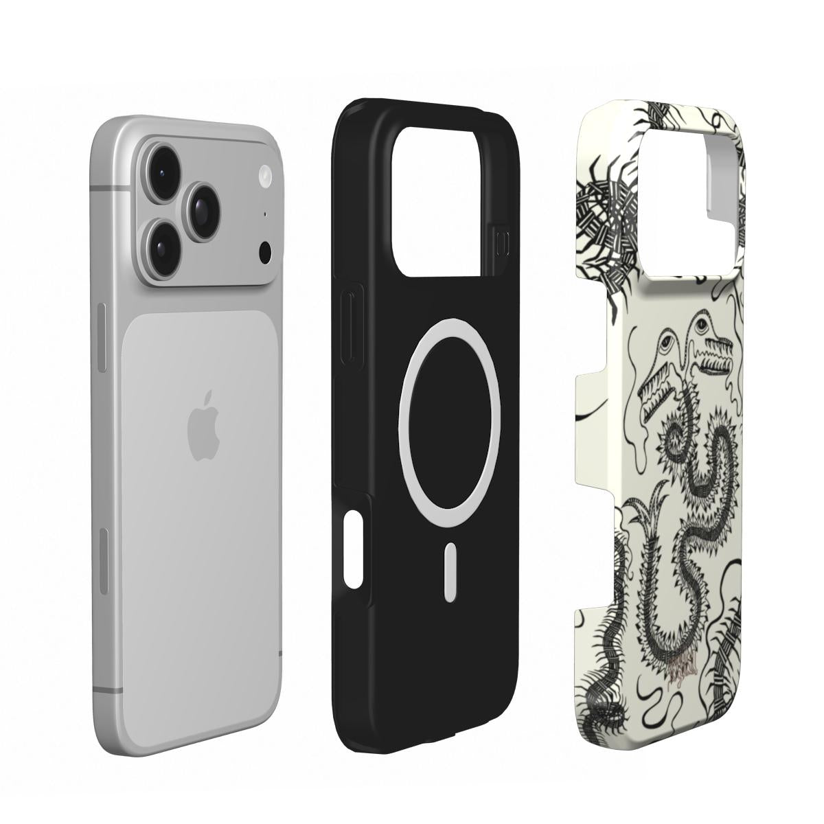 BUG FISH - MagSafe Tough Phone Case black & white