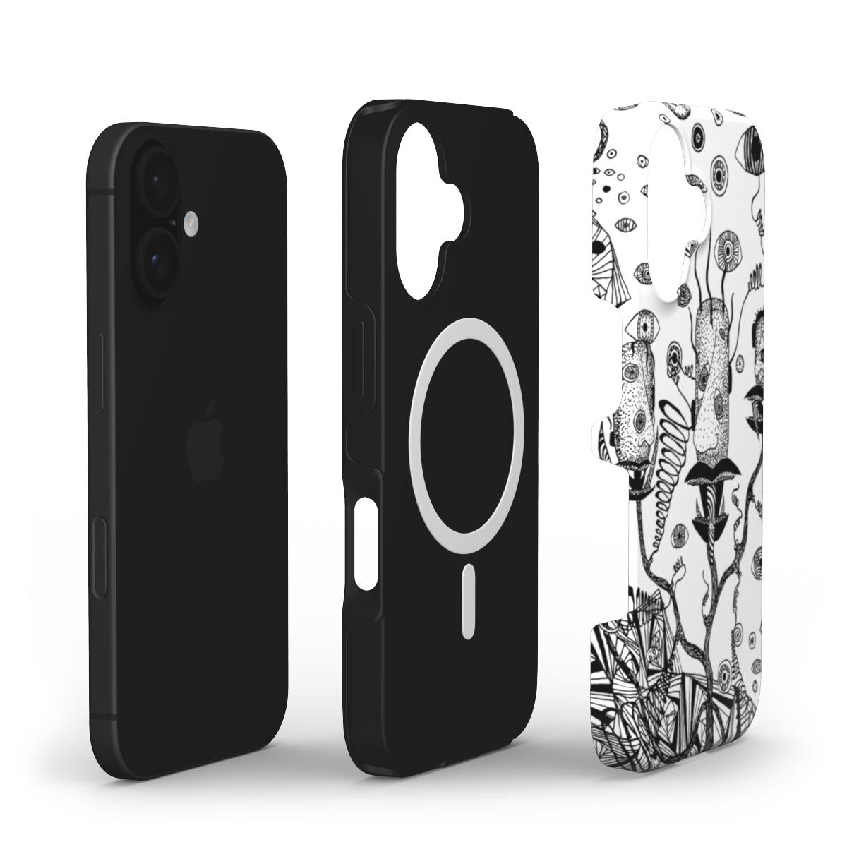 LOST HEADS - MagSafe Tough Phone Case white & black