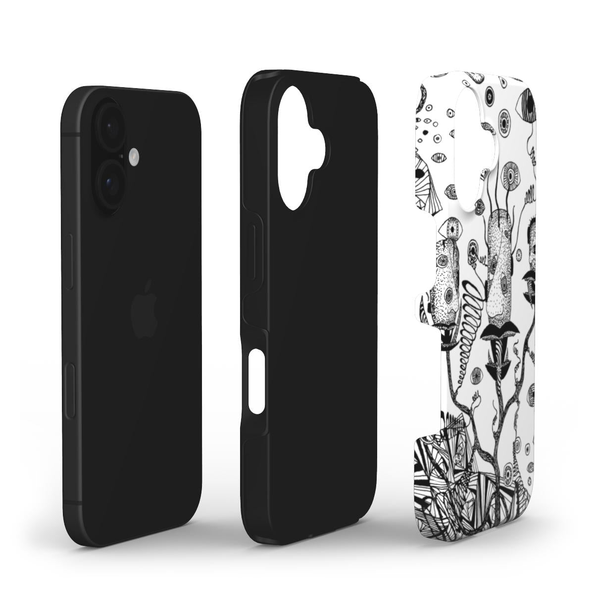 LOST HEADS - Tough Phone Case white and black